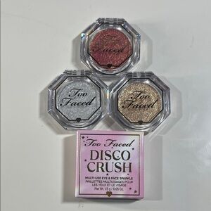 Too Faced Disco Crush Sparkle Trio - Rose, Silver, Gold